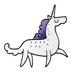 cartoon doodle unicorn