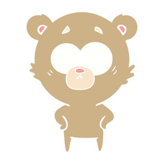 surprised bear flat color style cartoon