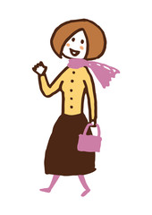 バッグを持つ女性