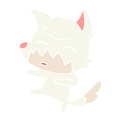 flat color style cartoon fox