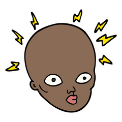 cartoon doodle bald head
