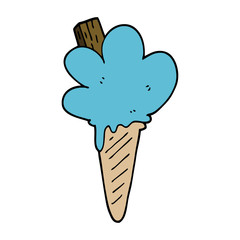 cartoon doodle ice cream cone