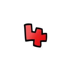 cartoon doodle number 4