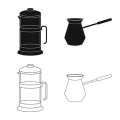 Vector illustration of kitchen and cook logo. Set of kitchen and appliance stock symbol for web.