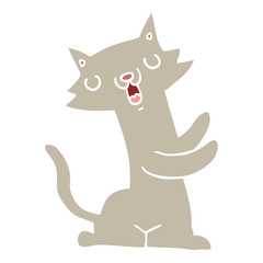 flat color style cartoon cat