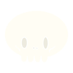 flat color style cartoon skull