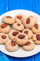 almond cookies on small plate