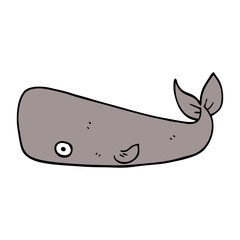 cartoon doodle whale