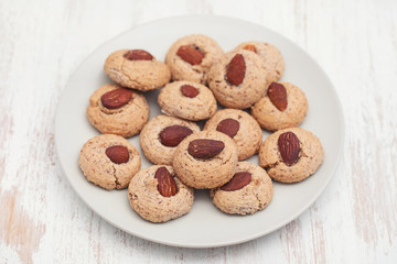 almond cookies on dish
