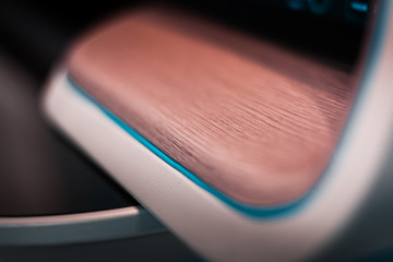 The future of air, land, and sea navigation. Holograms, charts, sonars and tracking instruments for any type of cruising. Futuristic Control panel, and dashboard with led lights. Sustainable design.