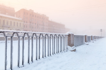 Griboyedov Canal in winter day