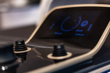 The future of air, land, and sea navigation. Holograms, charts, sonars and tracking instruments for any type of cruising. Futuristic Control panel, and dashboard with led lights. Sustainable design.