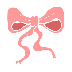flat color style cartoon bow