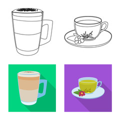 Vector design of drink and bar sign. Collection of drink and party stock vector illustration.