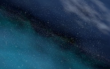 Colorful and beautiful space background. Outer space. Starry outer space texture. Templates, blue background. 3D illustration