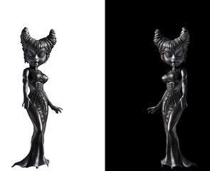 Fototapeta premium Black witch on a white background and black witch on a black background