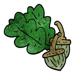 cartoon doodle acorn