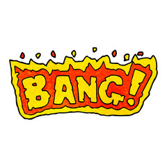 cartoon doodle word bang
