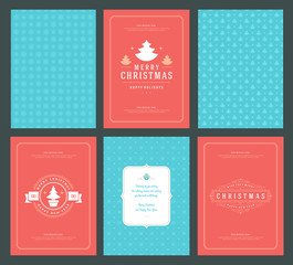 Merry Christmas greeting cards templates and patterns backgrounds