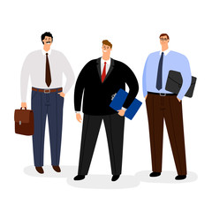 Businessmen in formal clothes style set isolated on white background, vector illustration