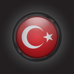 Turkey Round flag vector drawing