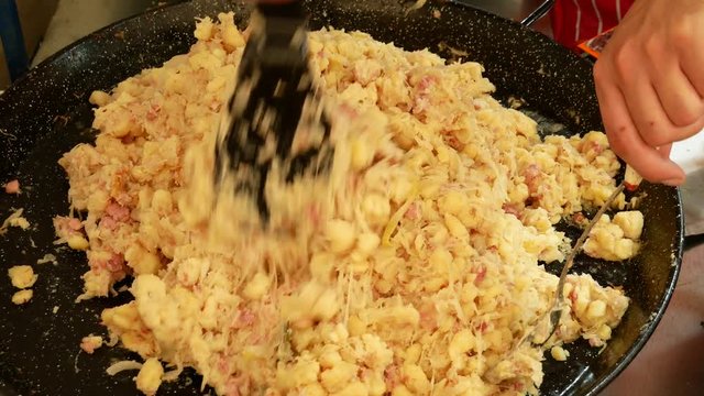 Haluska - are a traditional variety of thick, soft noodles or dumplings cooked in the Central and Eastern European cuisines.