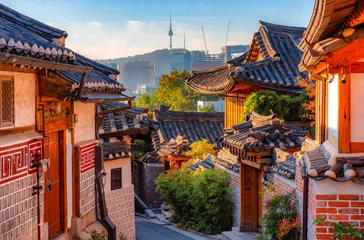 Photo sur Plexiglas Séoul bukchon hank traditional village at Seoul South Korea