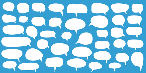 Set of speech bubbles. Blank empty vector white speech bubbles. Cartoon balloon word design.