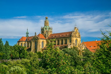 Monumental monastery of Benedictines in Kladruby, Czech Republic, Europe from 12th century standing...