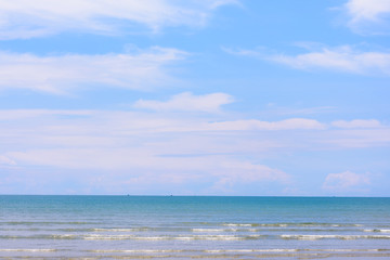 Fototapeta premium Landscape of the beach ,a wild tropical beach in southern part of Thailand in sunny day.
