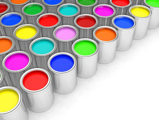 Pots de peinture couleur