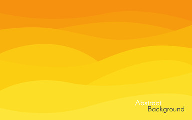 Abstract yellow and orange background. Bright waves design. Minimalist backdrop for website, poster, card. smooth colorful lines. Vector illustration
