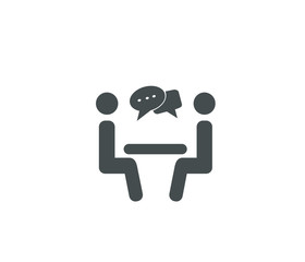 meeting icon vector on white background 