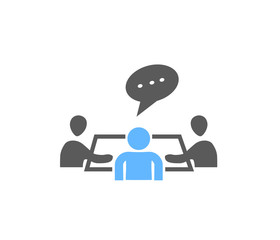 meeting icon vector on white background 