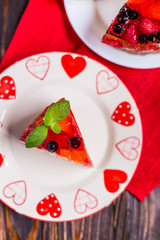 Cake with jelly and berries