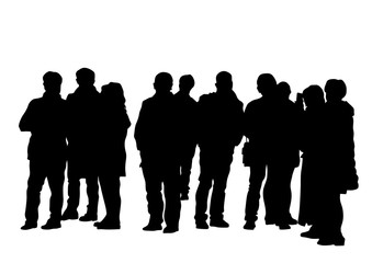 Big crowds people on white background