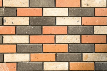 Facade with decorative tuff imitating  bricks