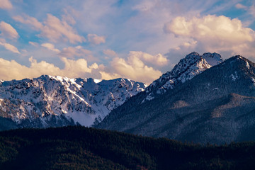 landscape winter mountain with clouds and sky ,Canada