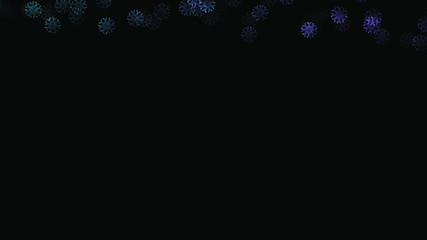 Obraz premium Abstract background with a variety of colorful snowflakes. Big and small.