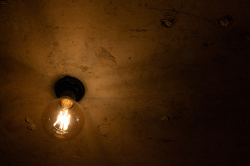 Light bulb on the ceiling