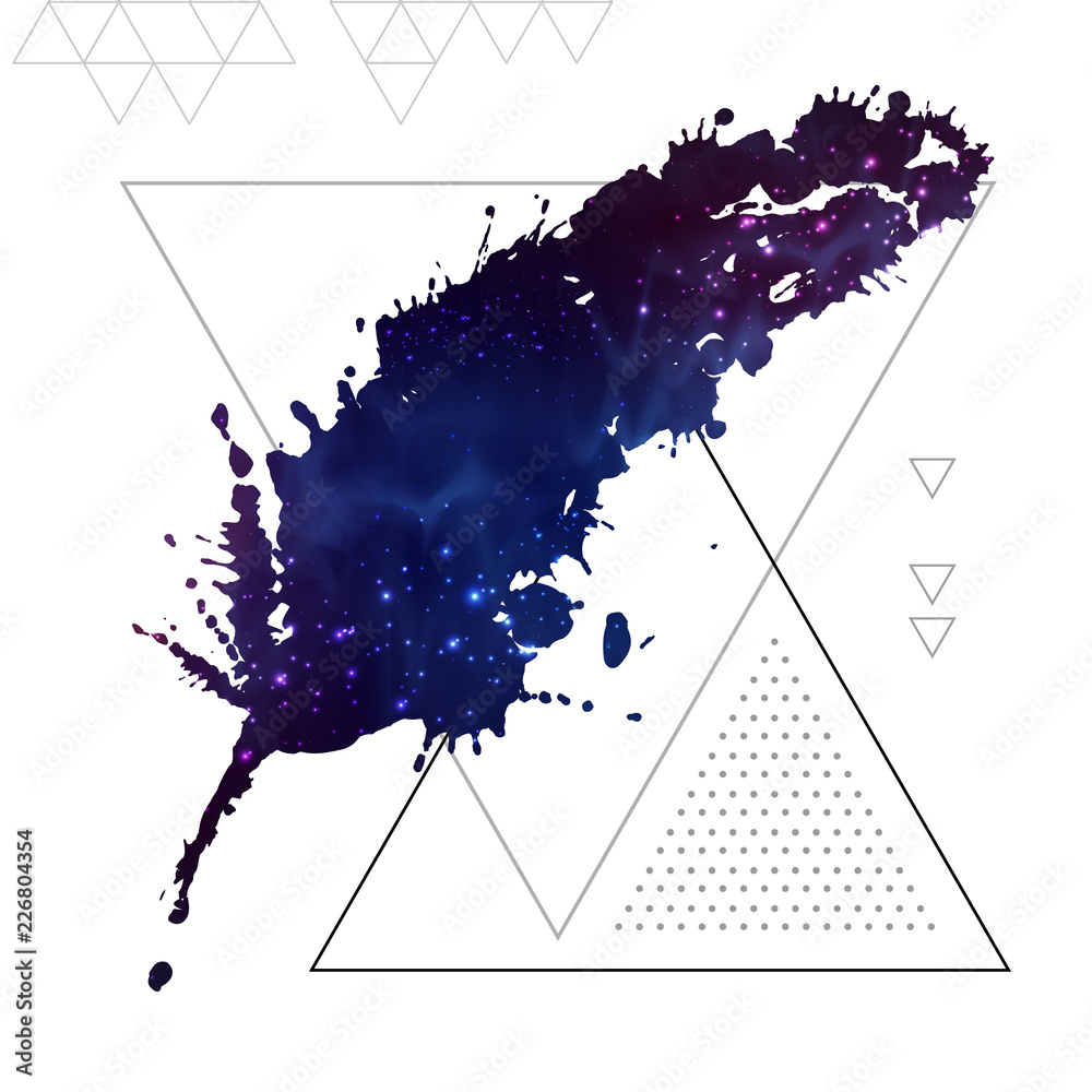 Wall mural feather flat vector icon with space background inside