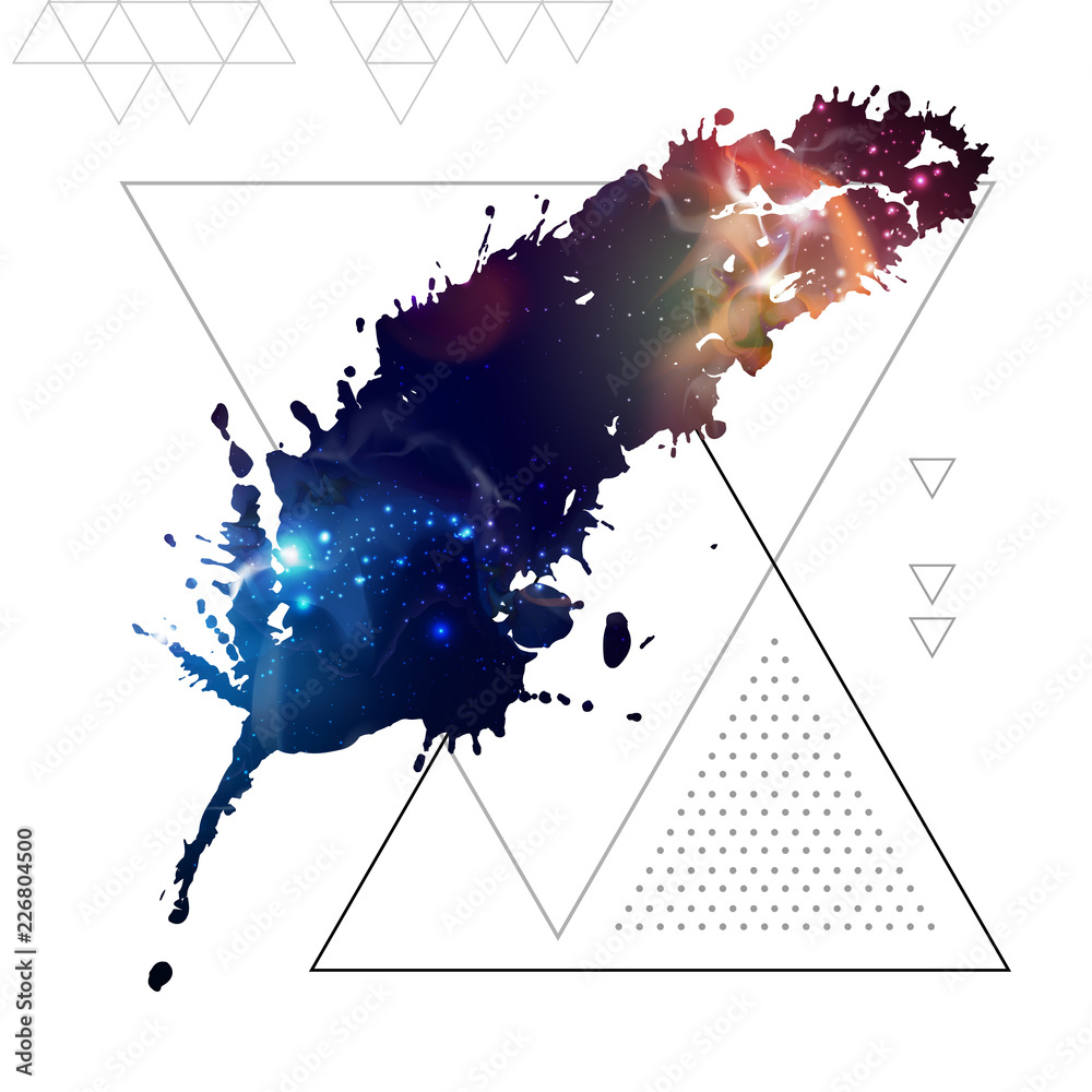 Wall mural feather flat vector icon with space background inside