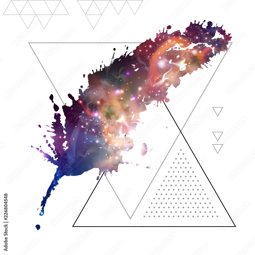 Canvas Prints feather flat vector icon with space background inside