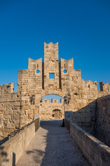 Obraz premium Medieval street in the old town of Rhodes