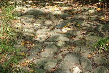 Historischer Weg mit Kopfsteipflaster