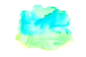 Water color painting abstract  on white paper isolated background.