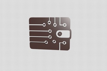 brown Digital 3D illustration on transparent background