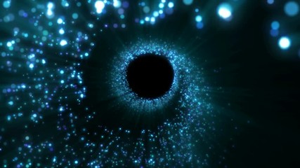 Blue spiral glitter sparcles flying on black background. Holidays and sale animation footage. - Powered by Adobe