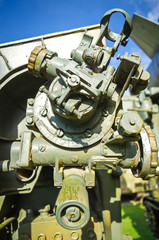detail of military howitzer