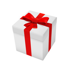 White Gift Pack Box Top Vector Illustration